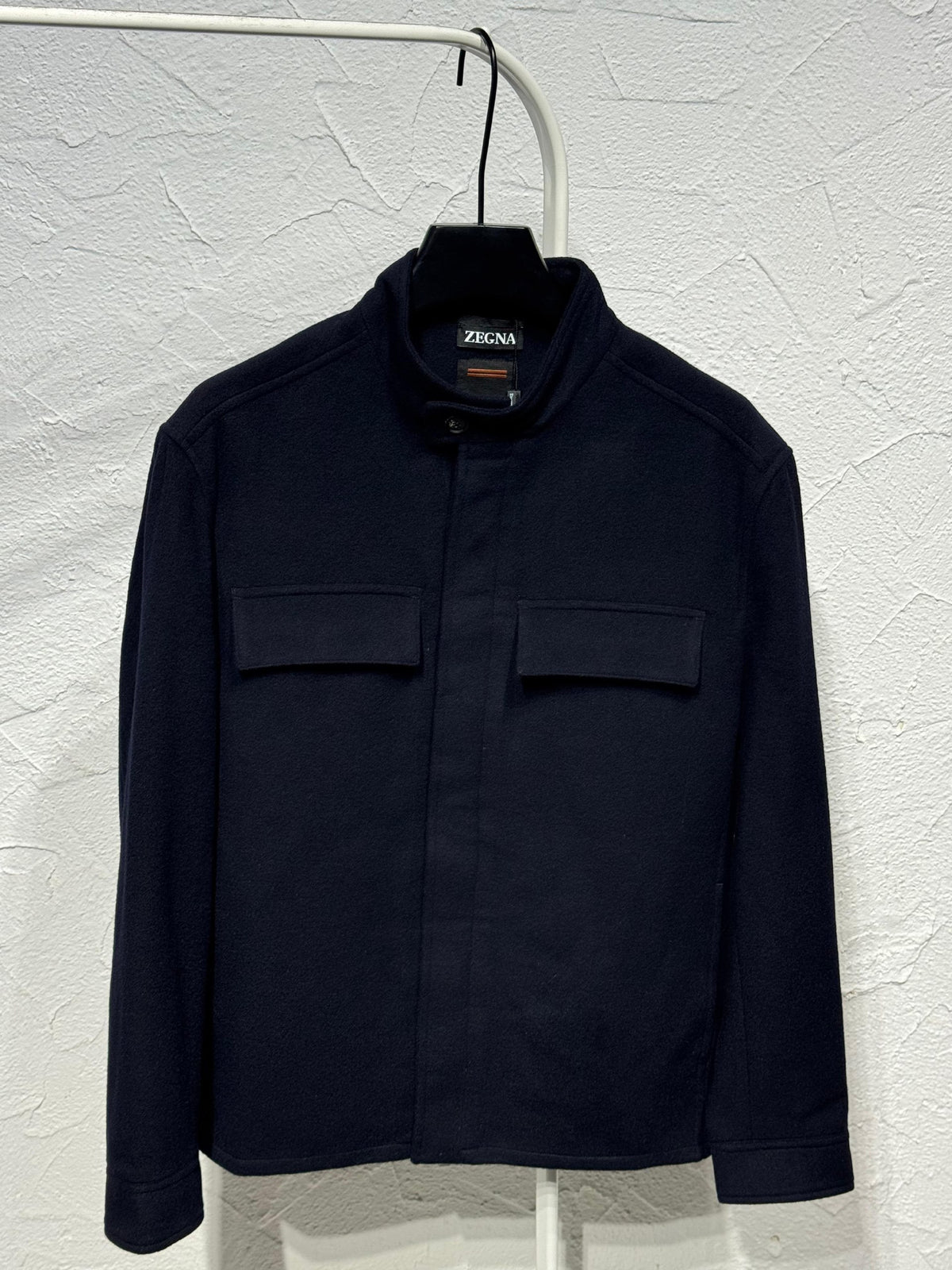 Zegna High-Collar Pocket Jacket - Beige, Brown, Navy
