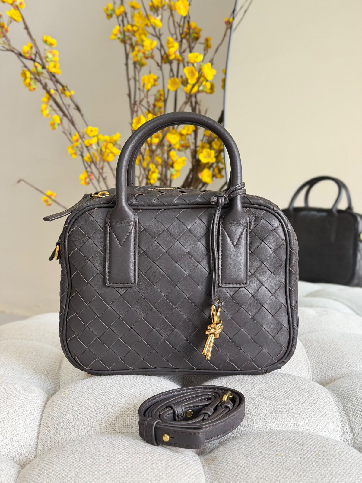 Bottega Handbag - Dark Brown