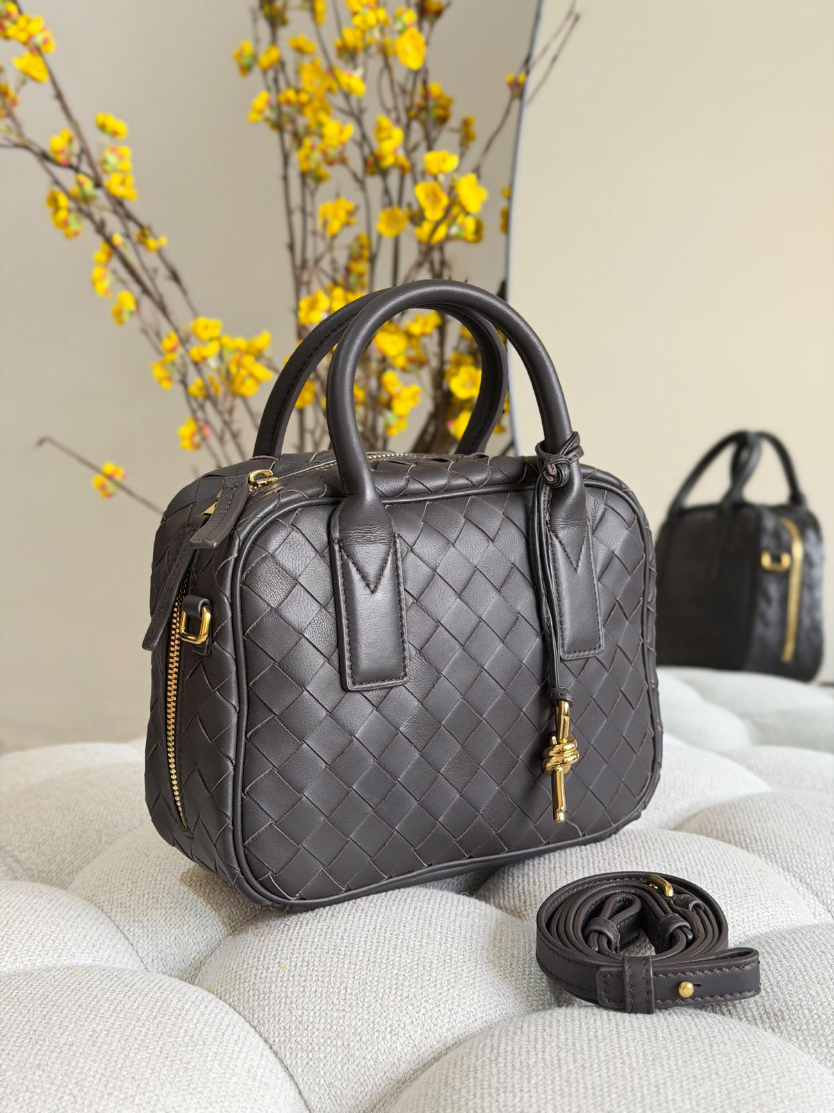 Bottega Handbag - Dark Brown