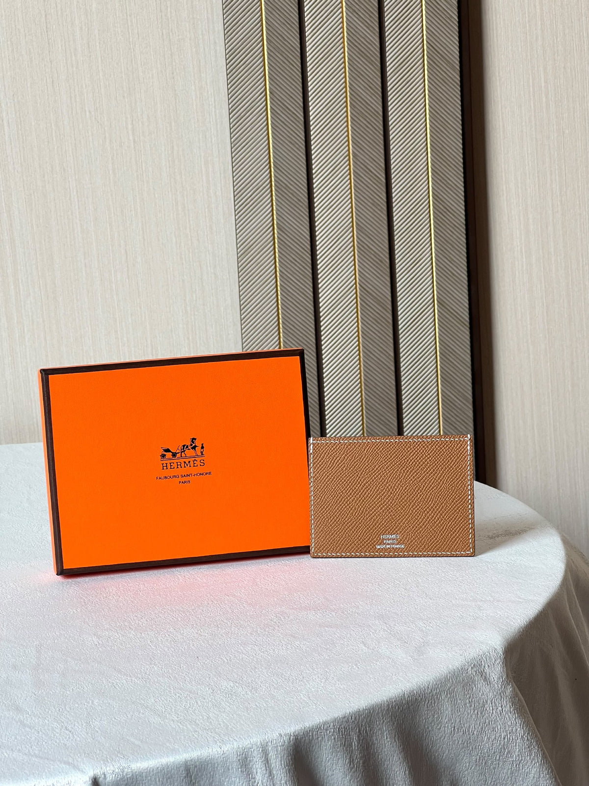 Hermès Card Holder - Brown Embossed