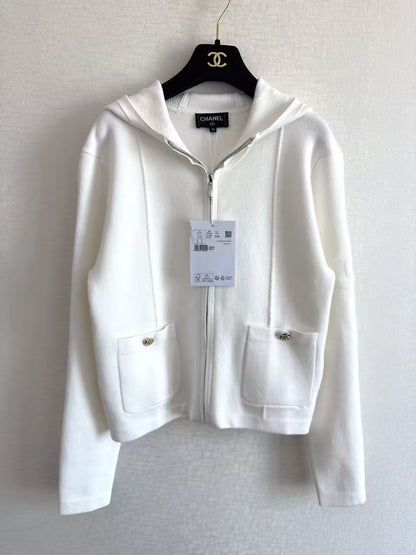 Chanel Hooded Jacket Pocket - White