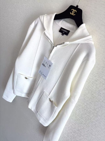 Chanel Hooded Jacket Pocket - White