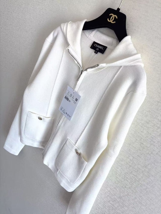 Chanel Hooded Jacket Pocket - White