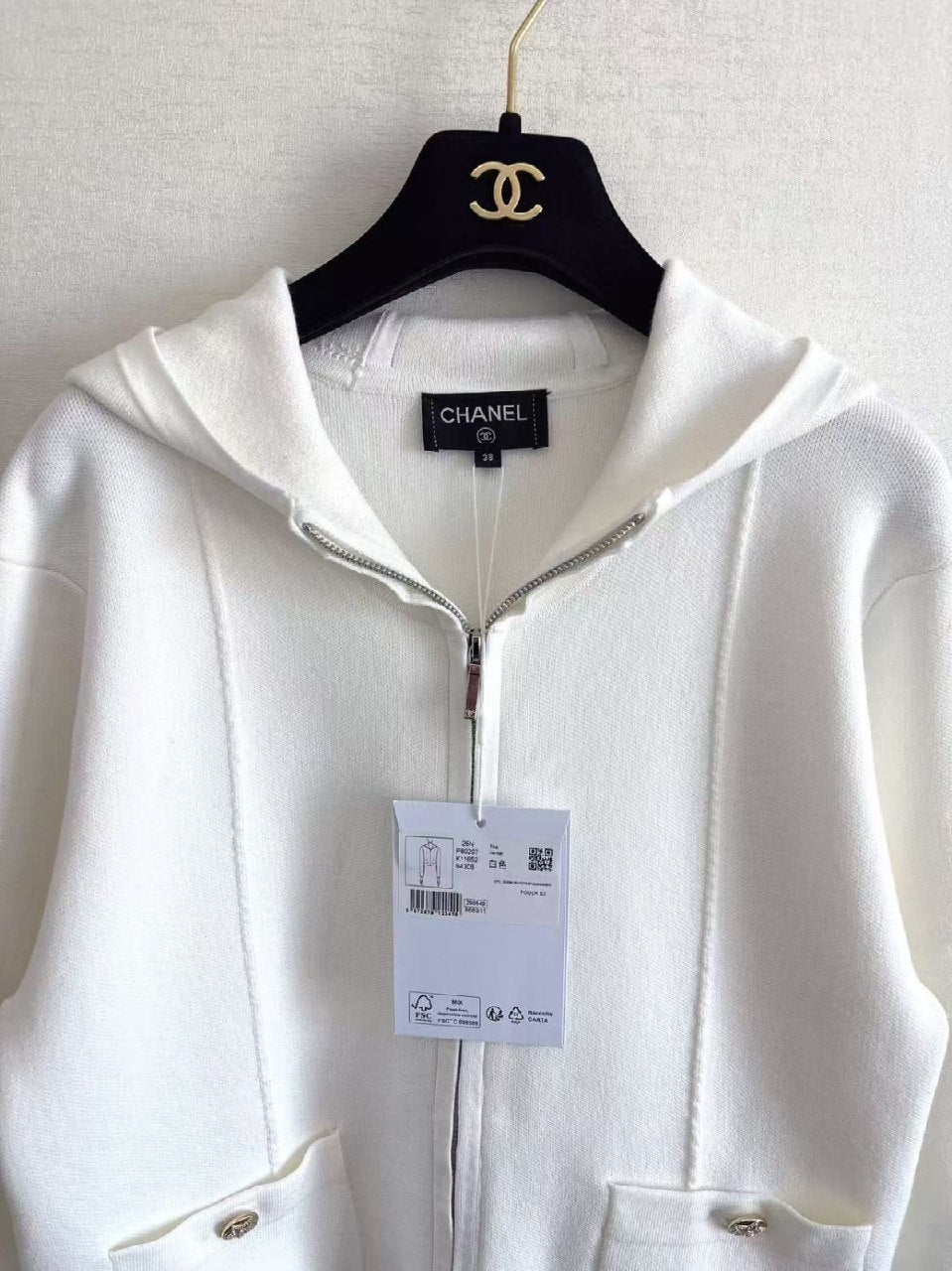 Chanel Hooded Jacket Pocket - White