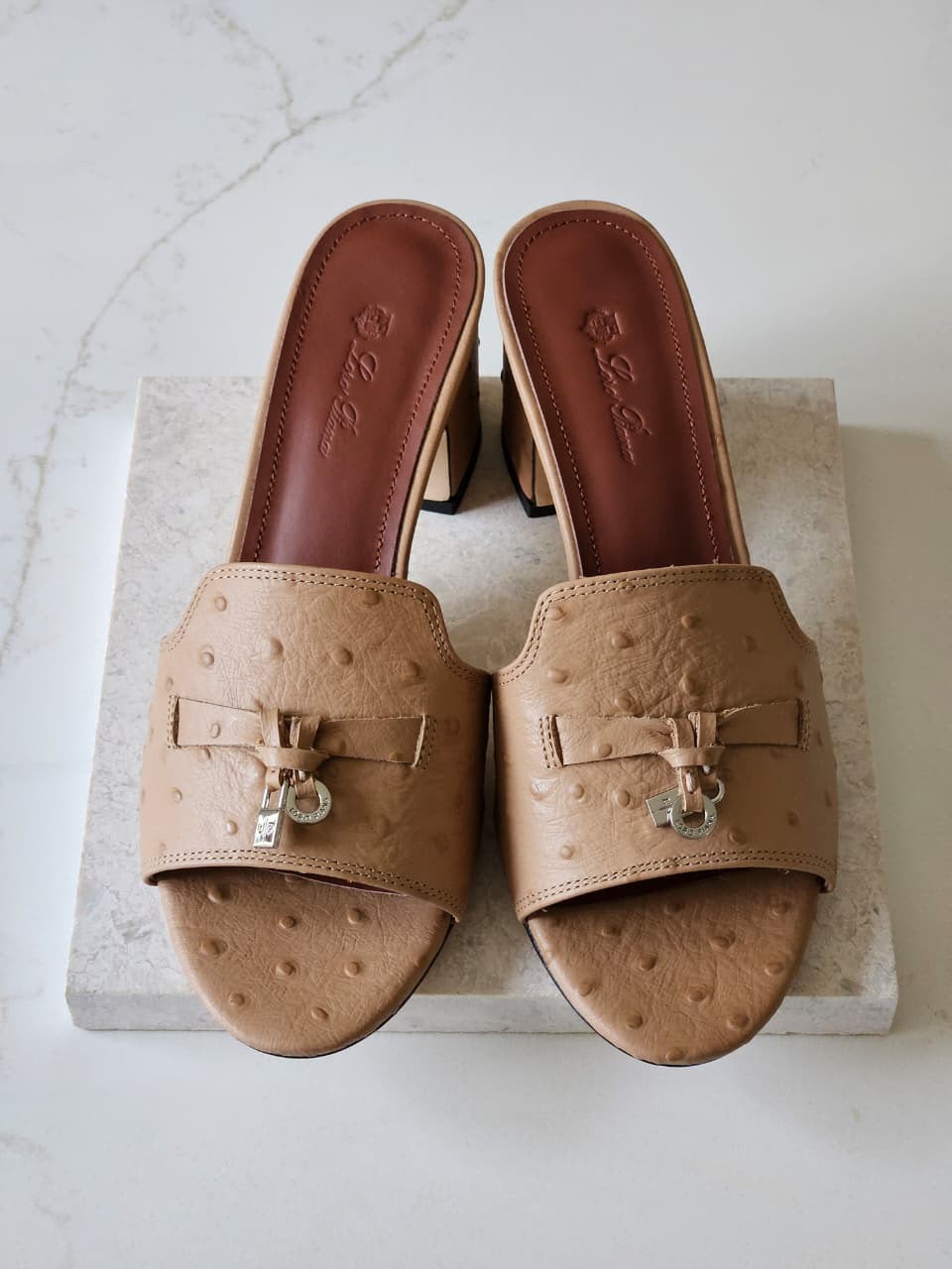 Loro Piana Heels - Beige Embossed