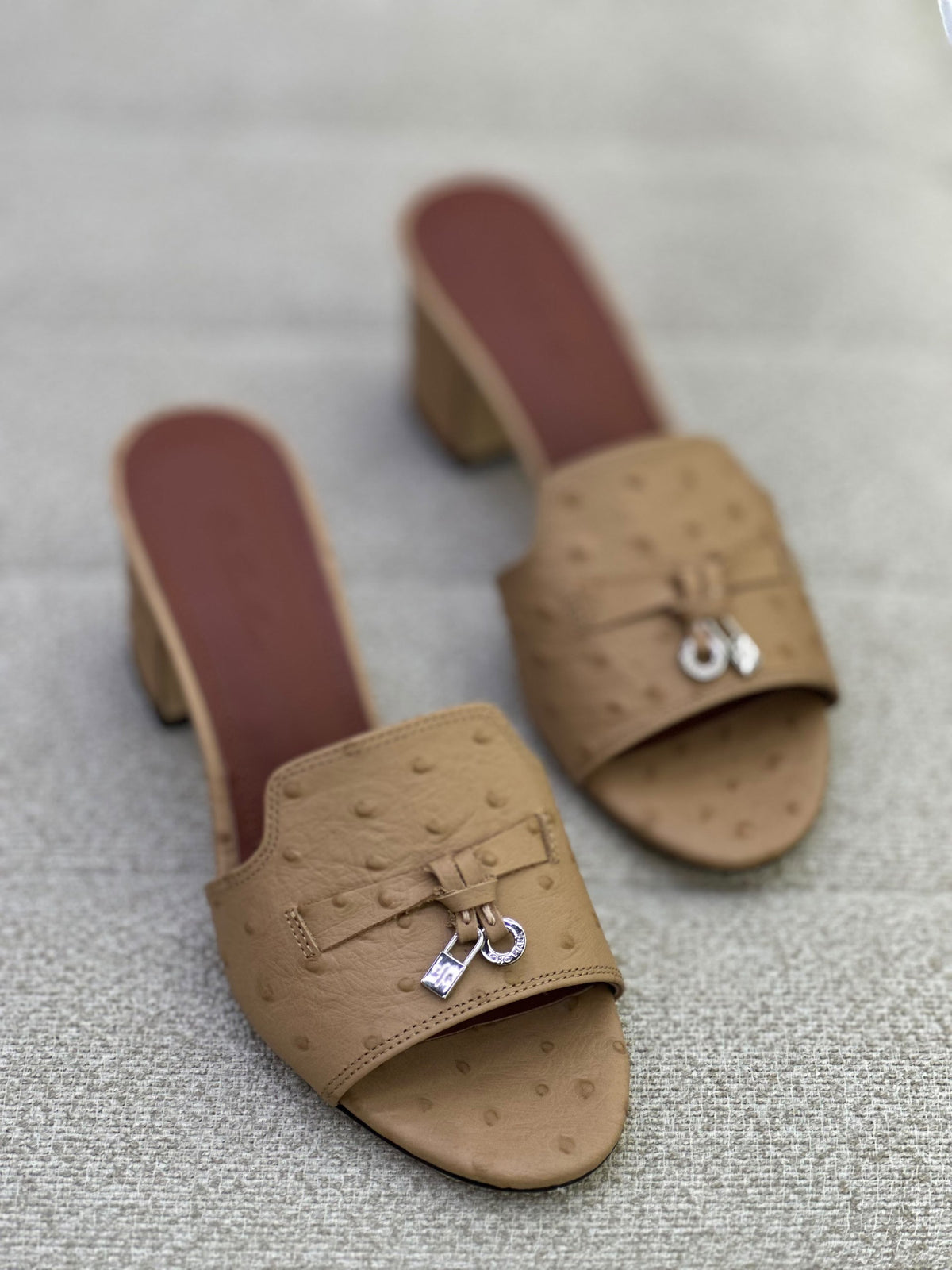 Loro Piana Heels - Beige Embossed