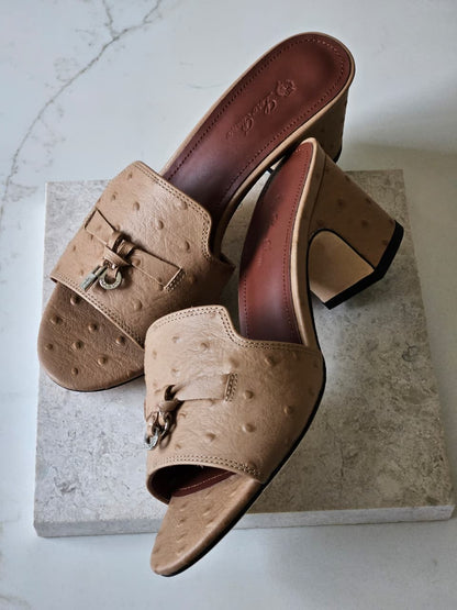 Loro Piana Heels - Beige Embossed