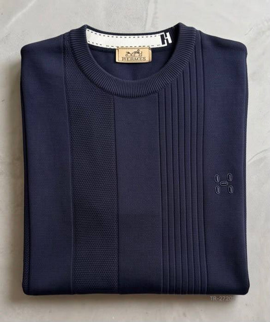 Hermès Panelled Sweater - Navy