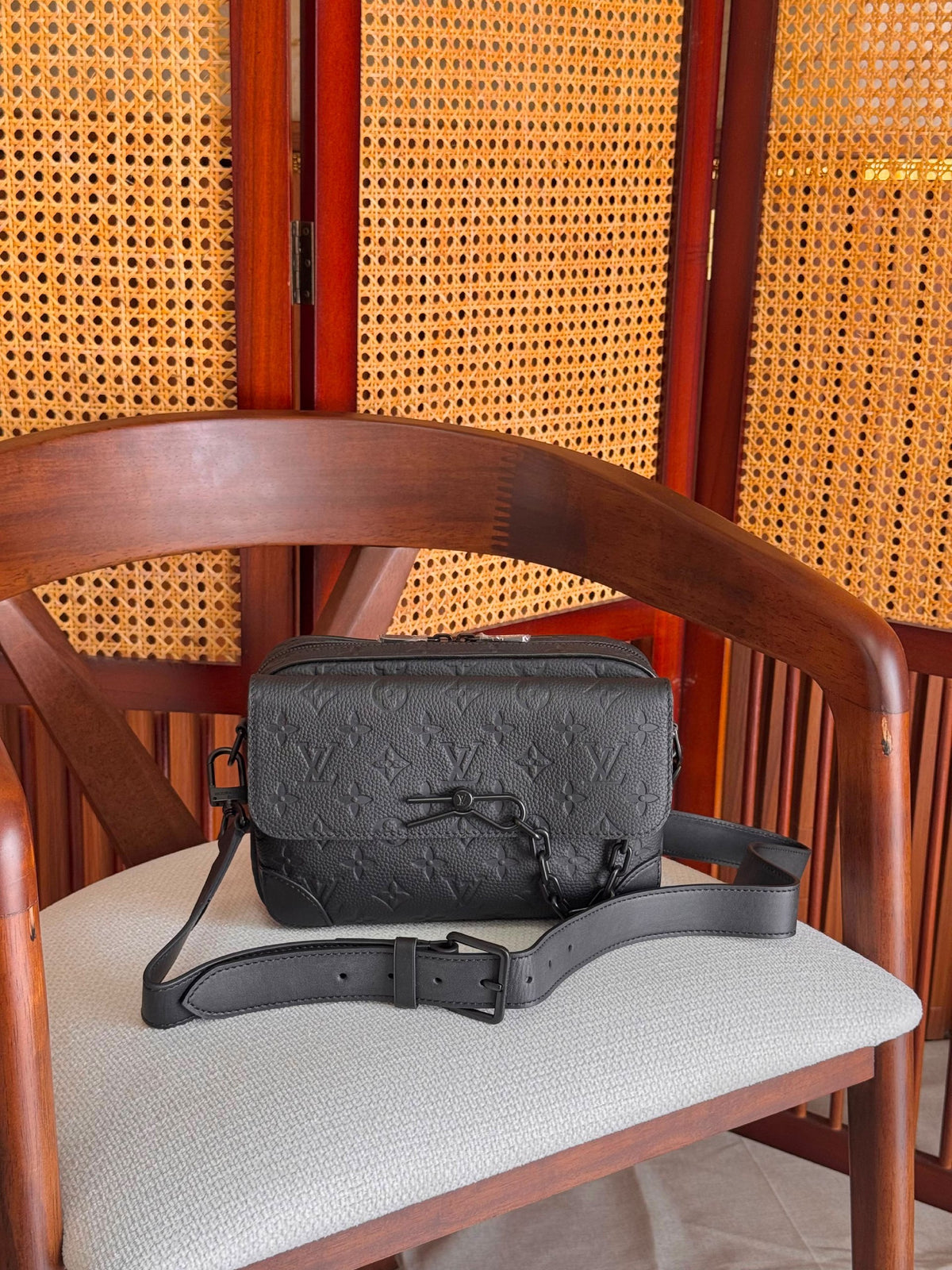 Louis Vuitton Crossbody Bag - Dark Grey Embossed