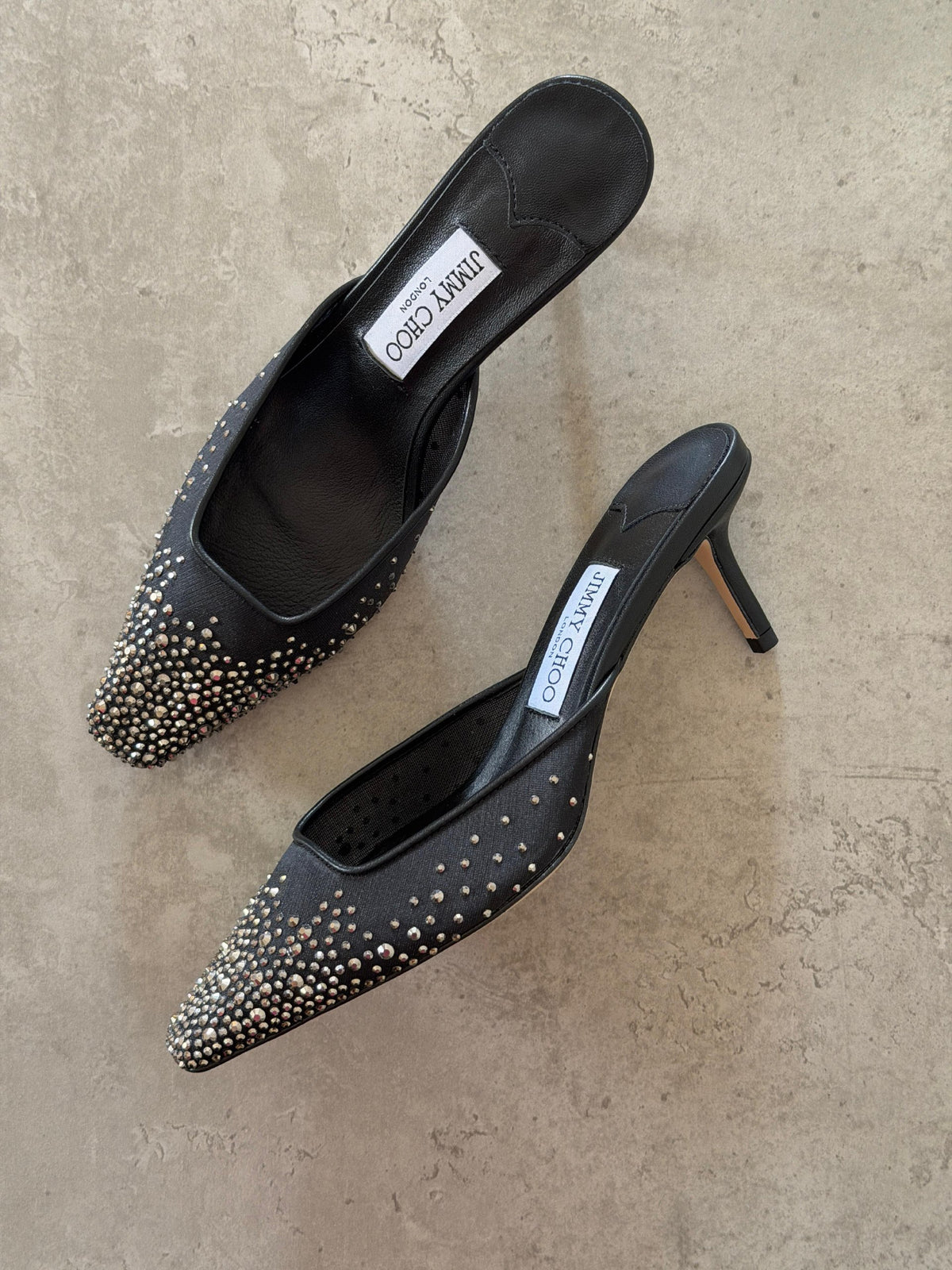 Jimmy Choo Pointed Mule Heels - Black