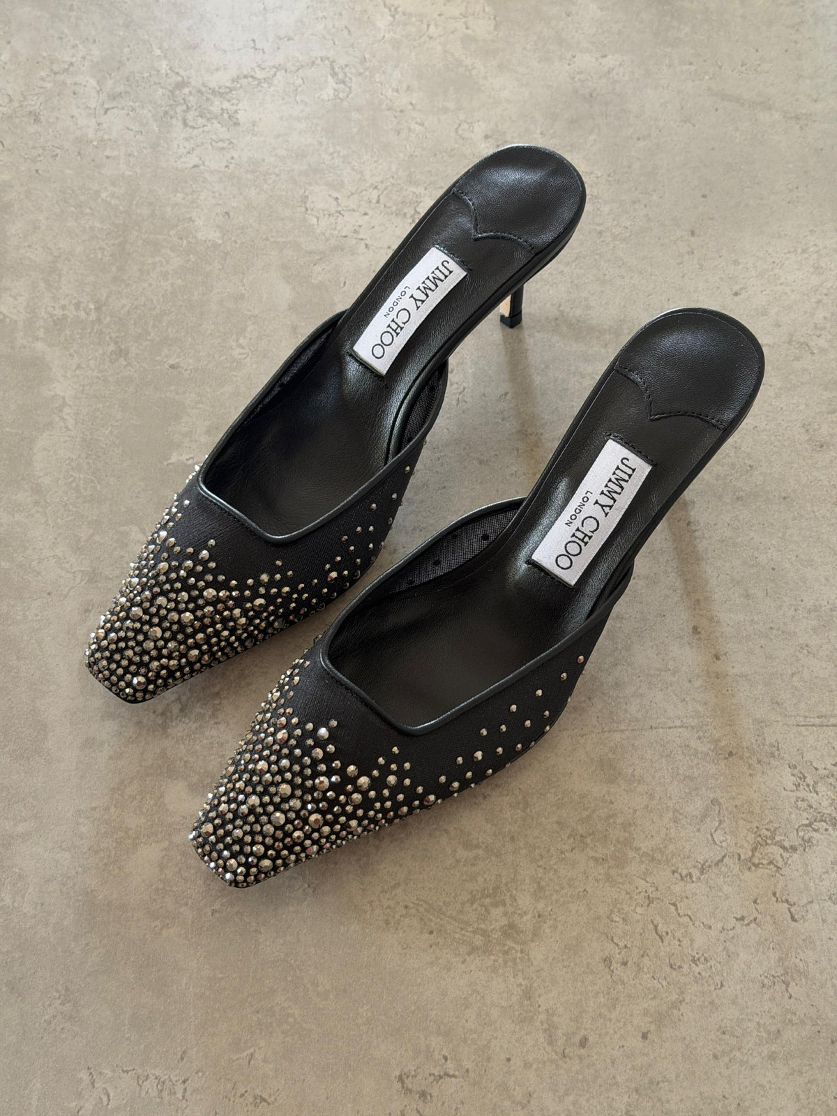 Jimmy Choo Pointed Mule Heels - Black