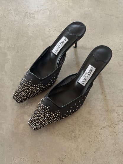 Jimmy Choo Pointed Mule Heels - Black