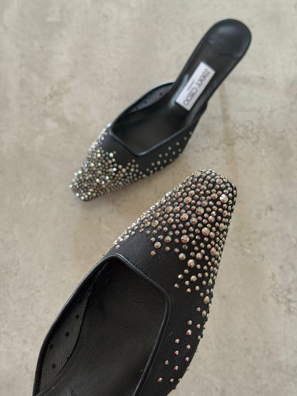 Jimmy Choo Pointed Mule Heels - Black
