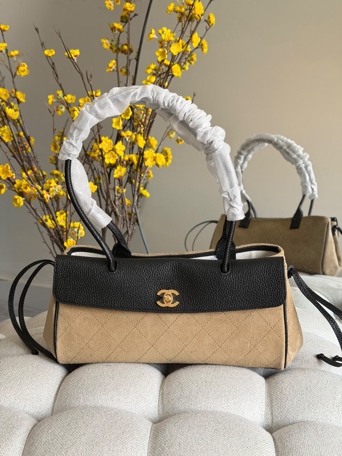 Chanel Flap Tote Bag - Beige