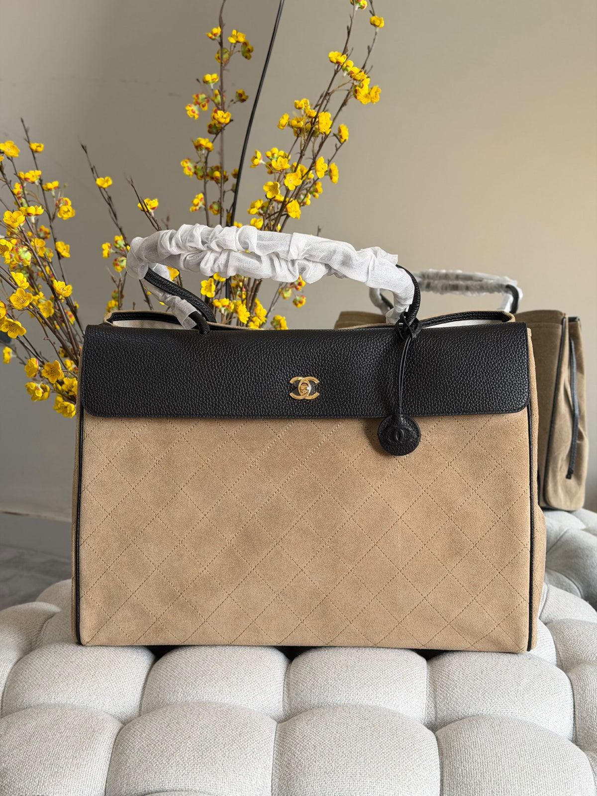 Chanel Flap Tote Bag - Beige