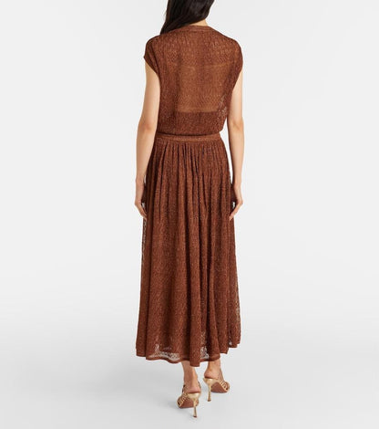 Zimmermann Cap-Sleeve Top Set - Brown