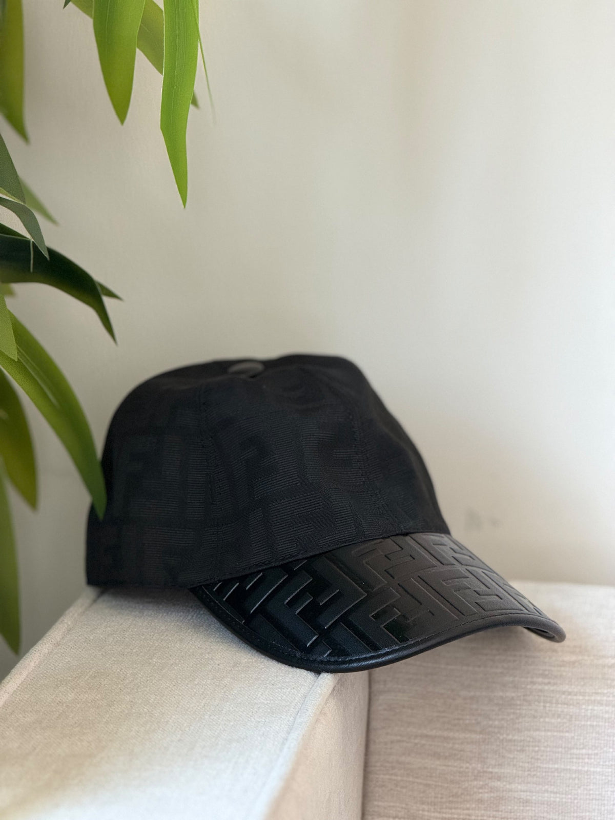 Fendi Embossed-Brim Cap - Black