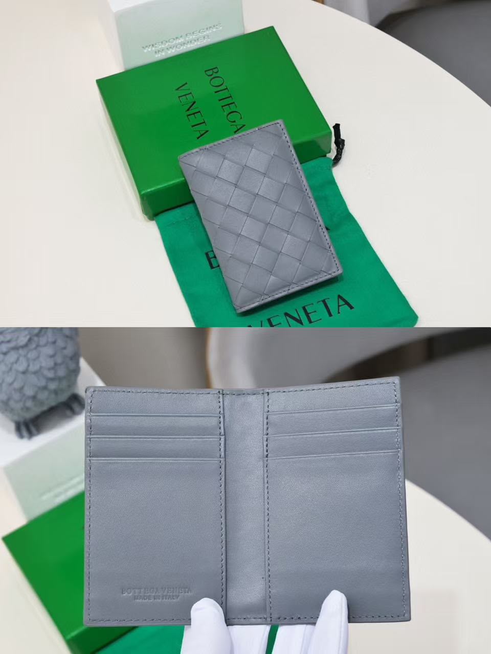 Bottega Veneta Woven Wallet - Grey