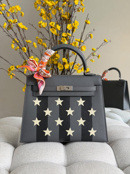 Hermès Handbag Star Panel - Black