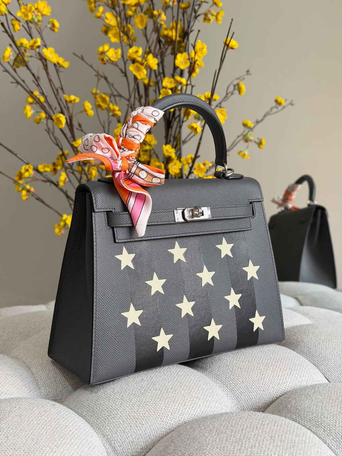 Hermès Handbag Star Panel - Black
