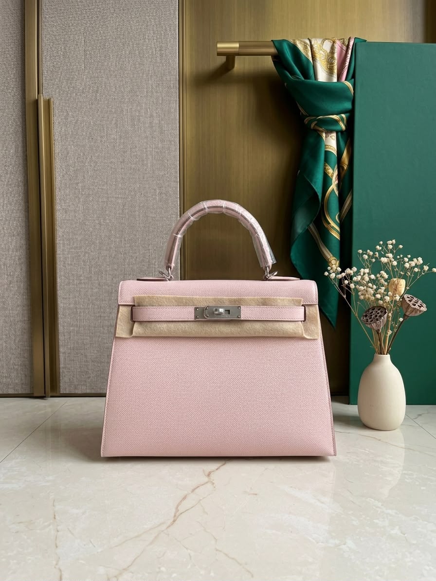 Hermès Kelly Handbag - Green, Light Blue, Dark Grey, Yellow, Pink, White, Pink Light
