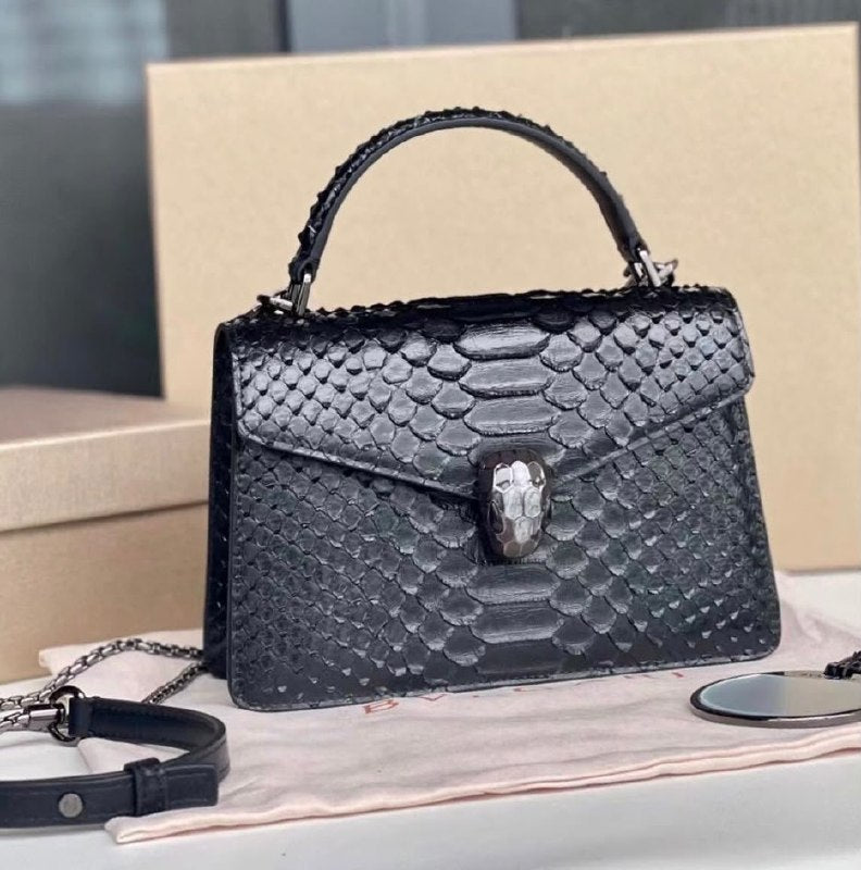 Bulgari Top Handle Shoulder Bag - Black