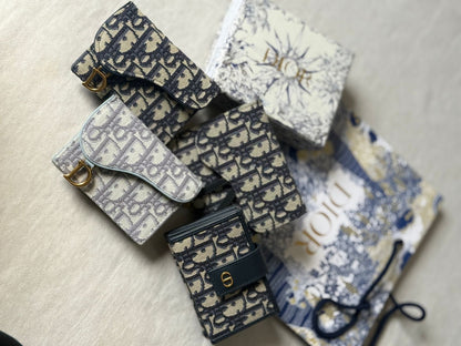 Dior Flap Card Holder - Beige Monogram