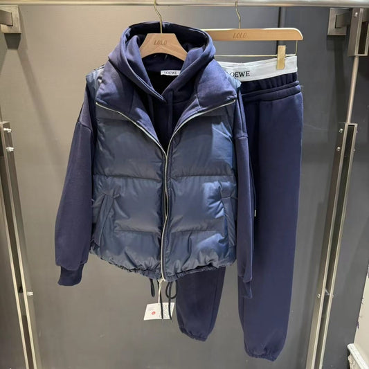 Loewe Quilted Vest Set - Blue