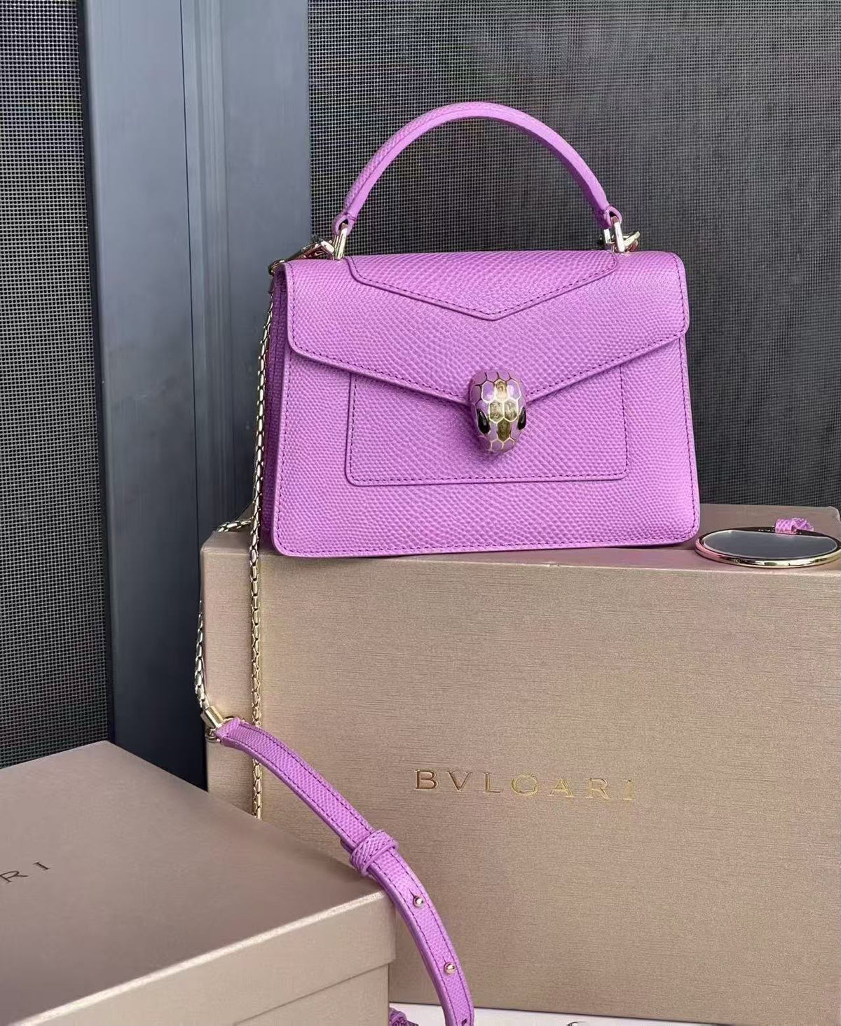 Bulgari Front Pocket Handbag - Purple