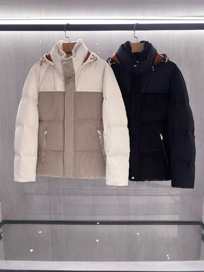 Zegna Hooded Jacket - Navy, Beige