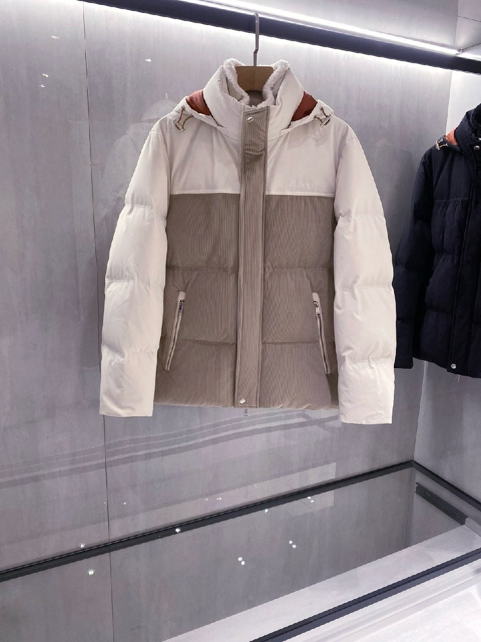 Zegna Hooded Jacket - Navy, Beige