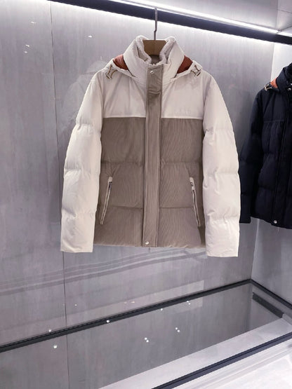 Zegna Hooded Jacket - Navy, Beige