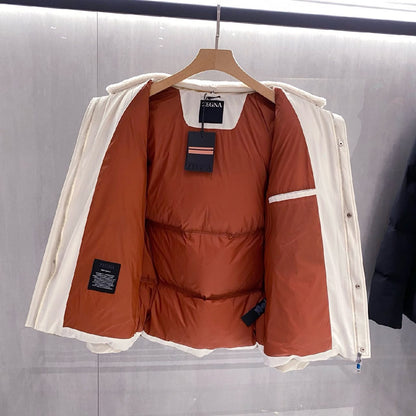 Zegna Hooded Jacket - Navy, Beige