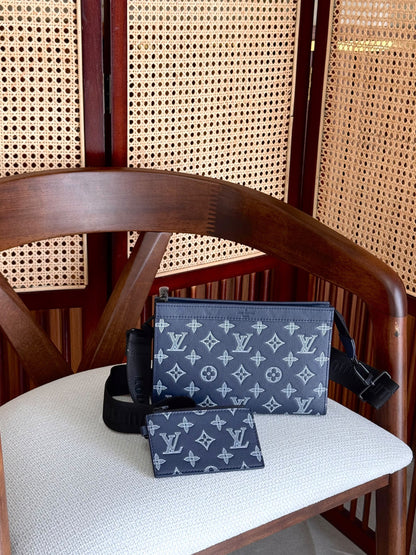 Louis Vuitton Crossbody Bag - Blue Embossed