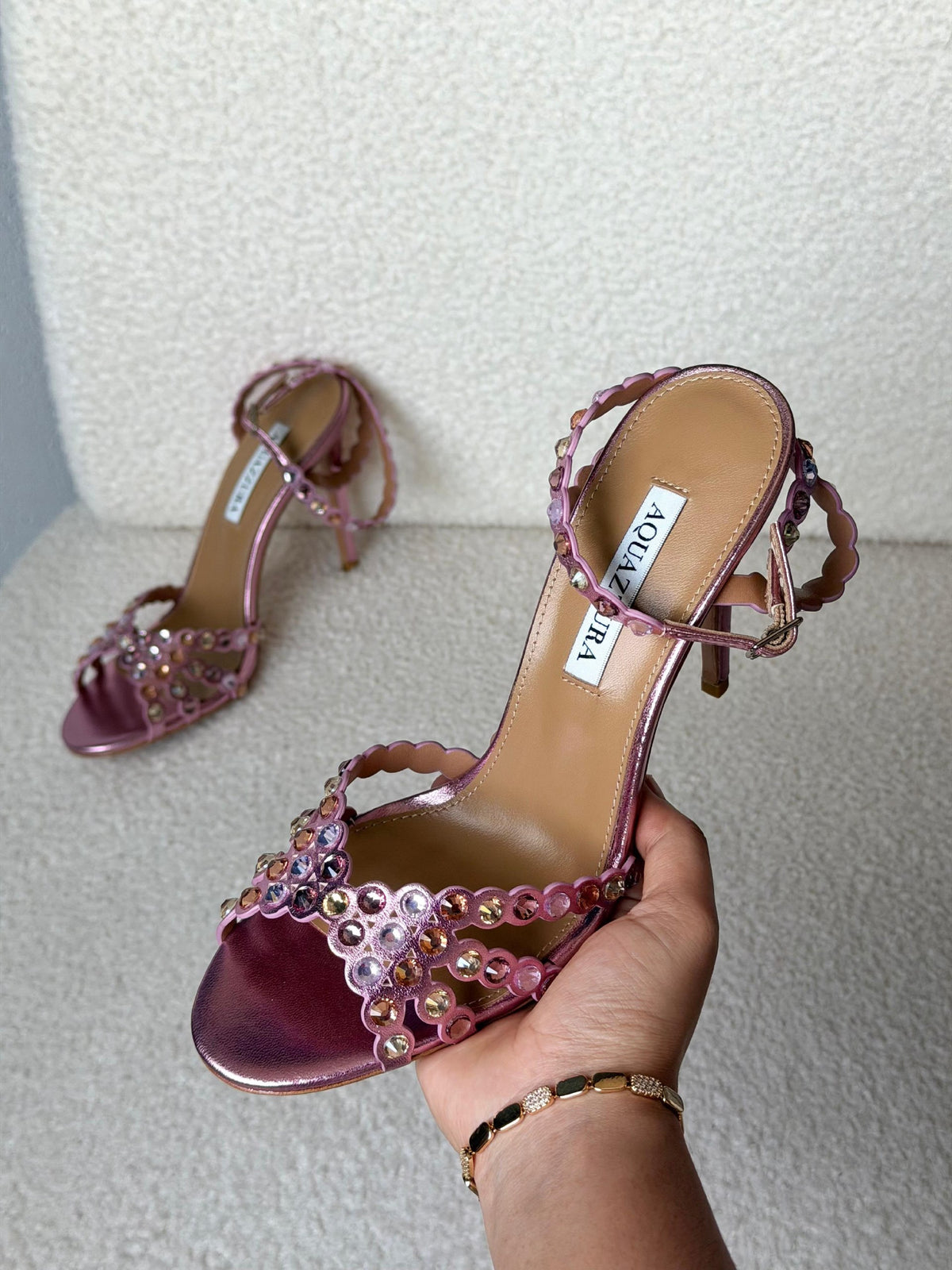 Aquazzura Ankle-Strap Heels - Pink