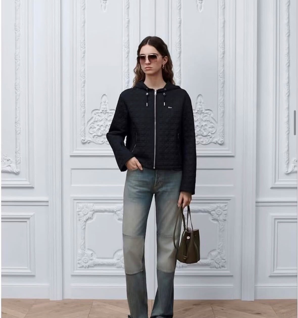 Dior Horizontal-Quilted Hooded Jacket - Black