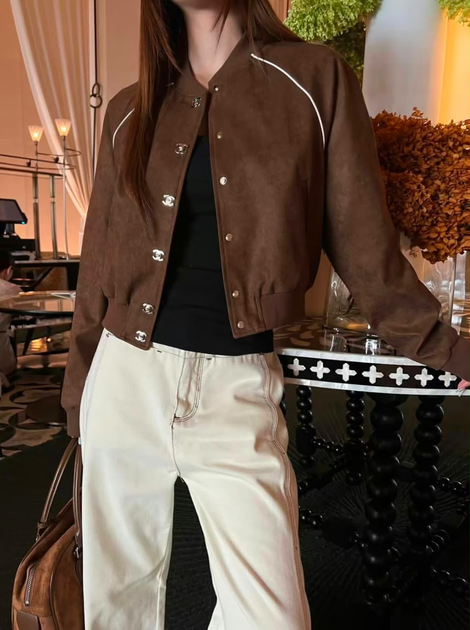 Chanel Raglan Bomber Jacket - Brown