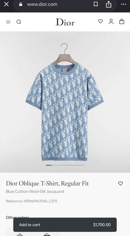 Dior Knitted T-Shirt - Blue