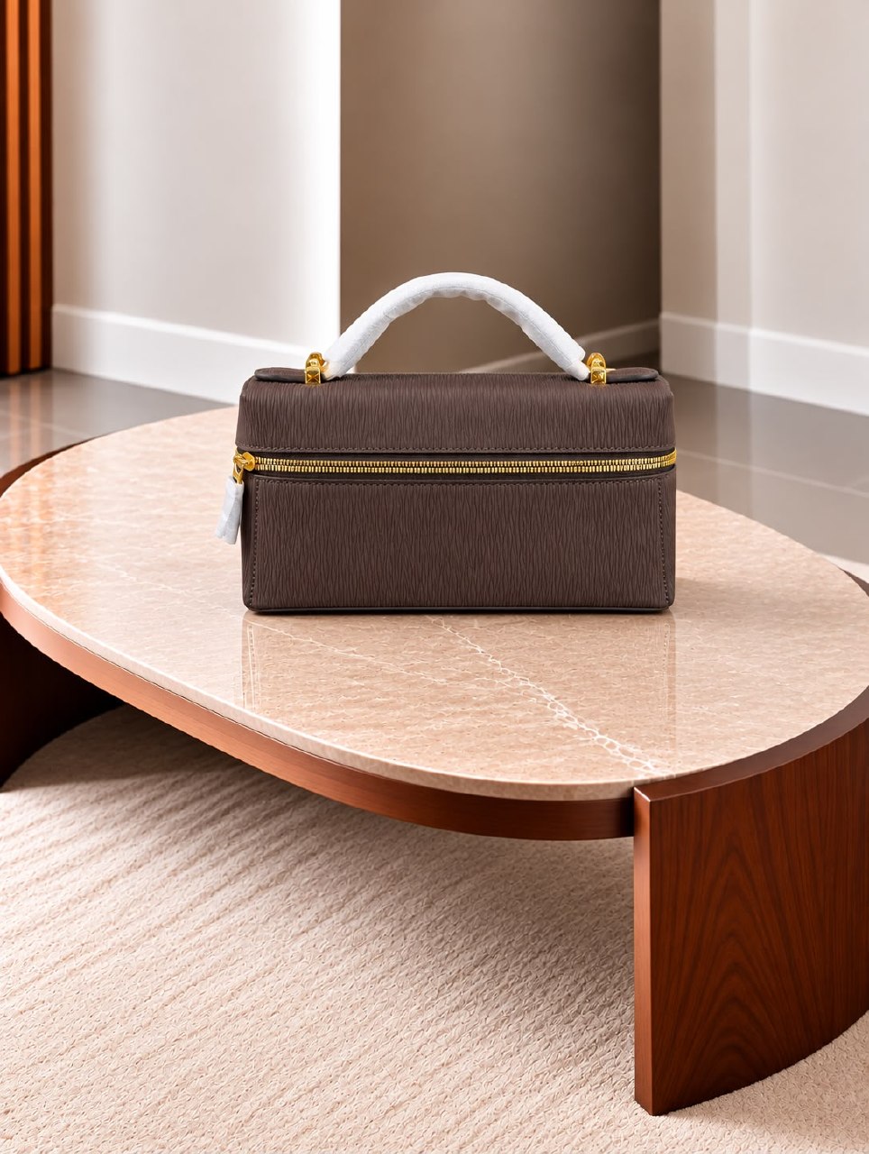 Loro Piana Handbag - Dark Brown Embossed