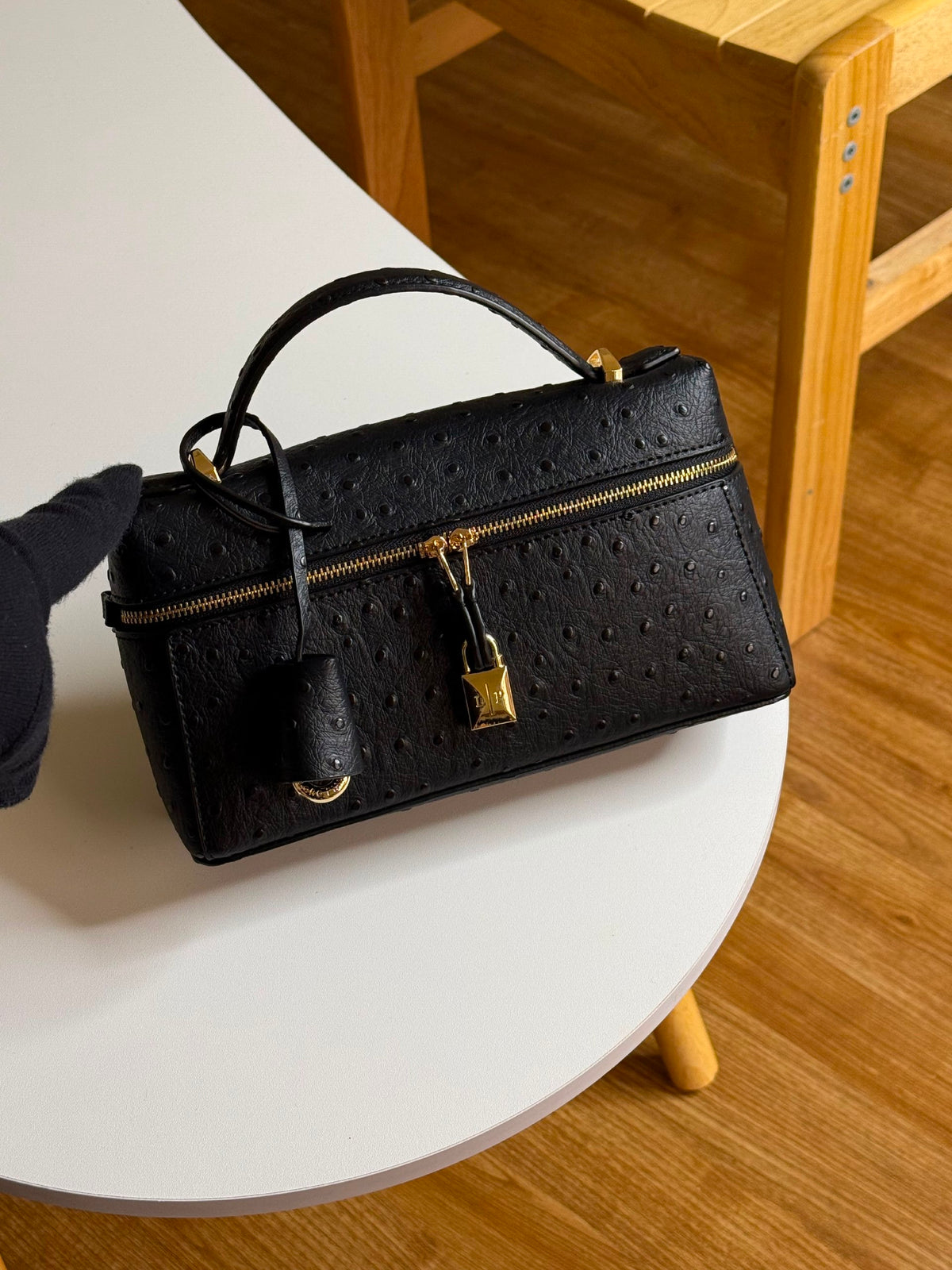 Loro Piana Structured Top-Handle Handbag - Black