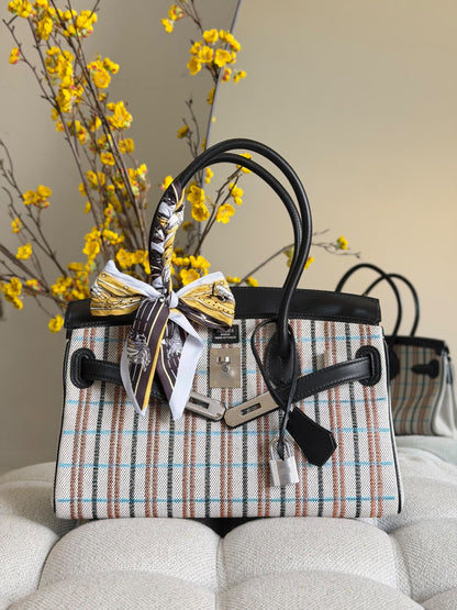 Hermès Checked Handbag - Multi