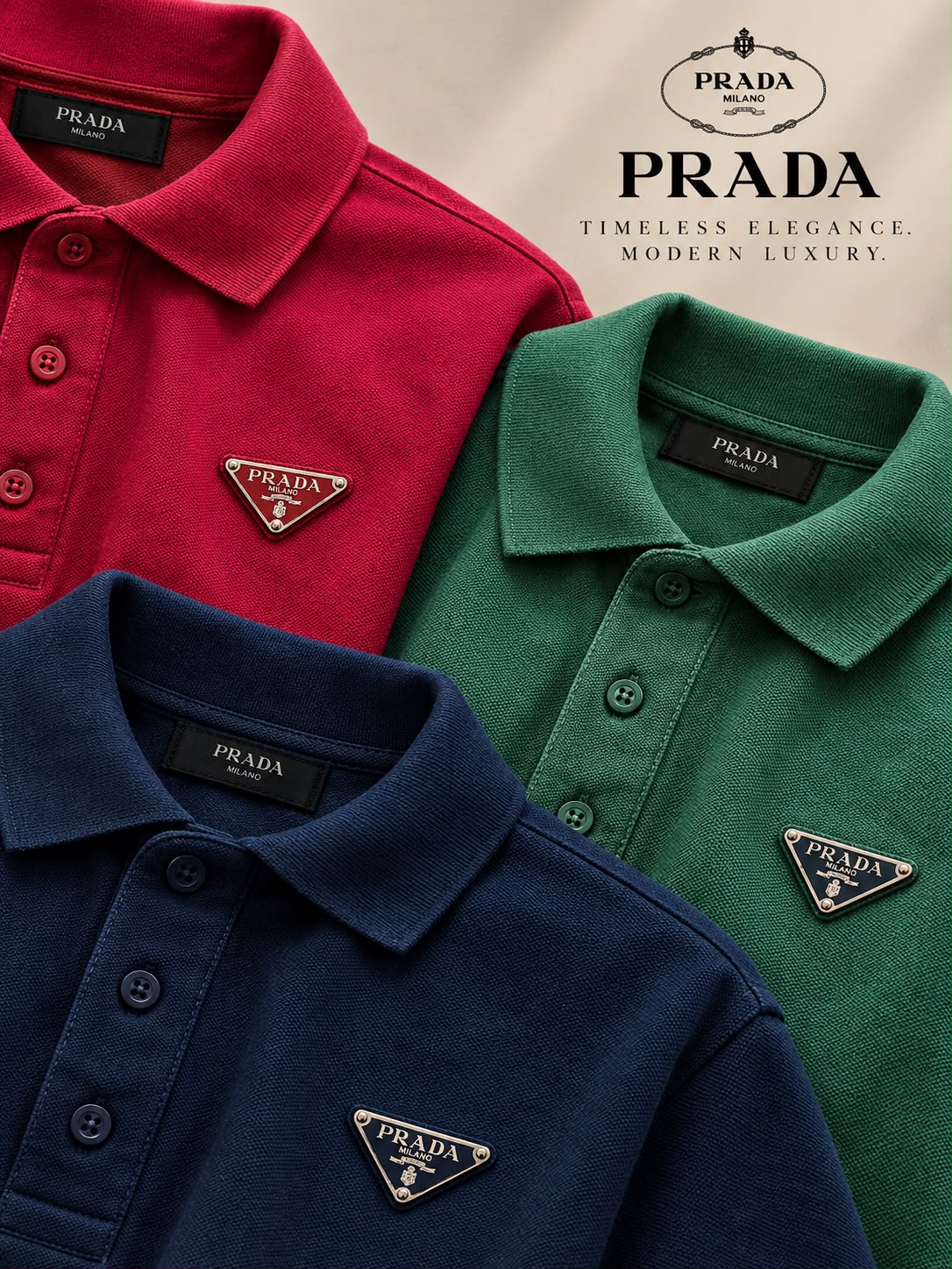 Prada Polo Shirt - Burgundy, Green, Navy
