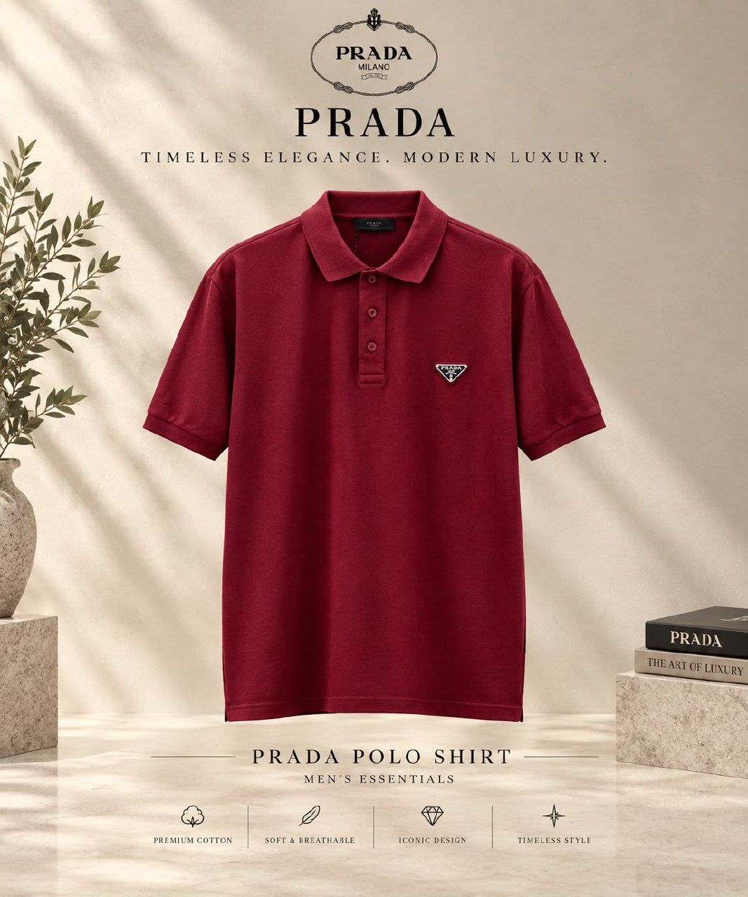 Prada Polo Shirt - Burgundy, Green, Navy