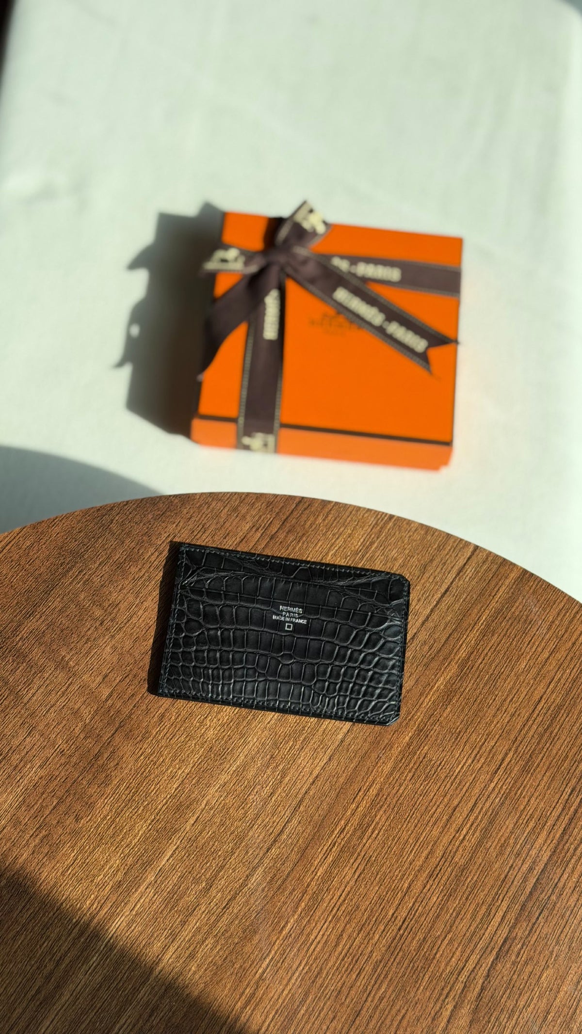 Hermes Card Holder - Black Embossed