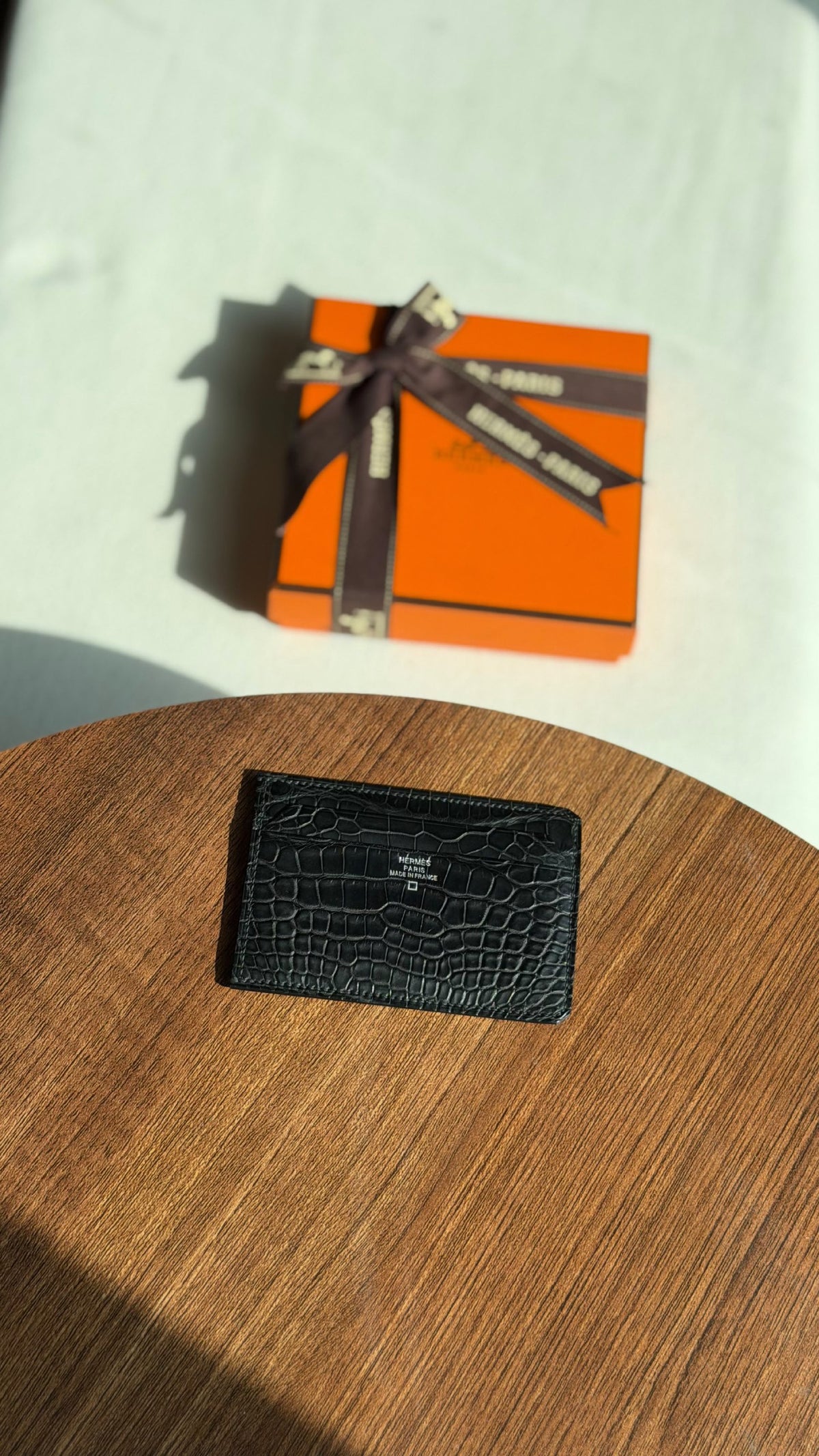 Hermes Card Holder - Black Embossed