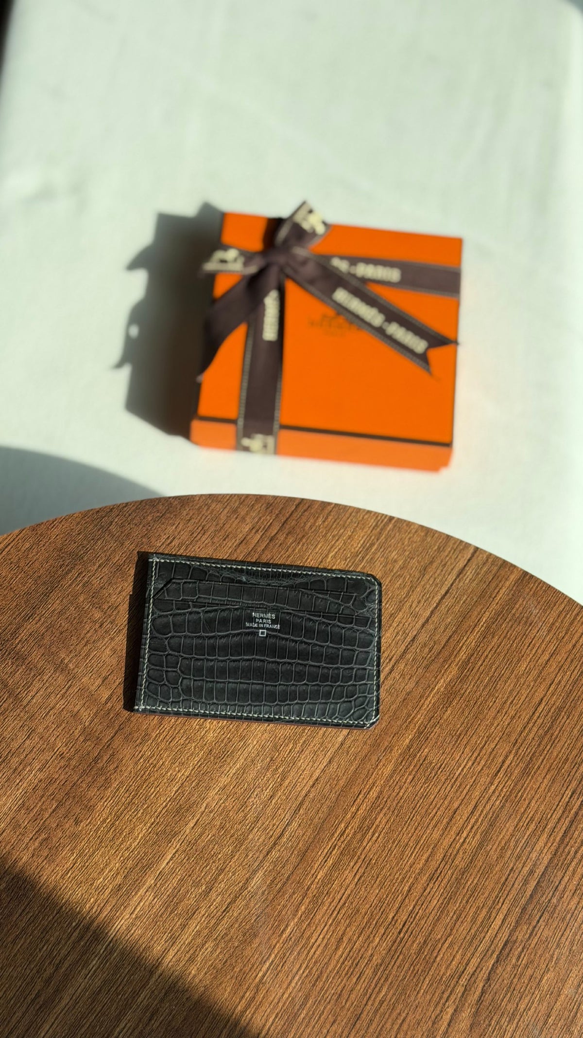 Hermes Card Holder - Black Embossed