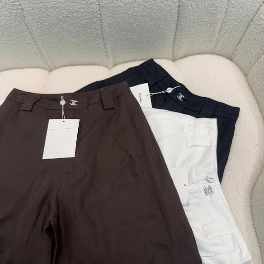 Chanel Pants - Brown, Navy, White