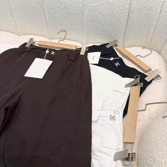 Chanel Pants - Brown, Navy, White