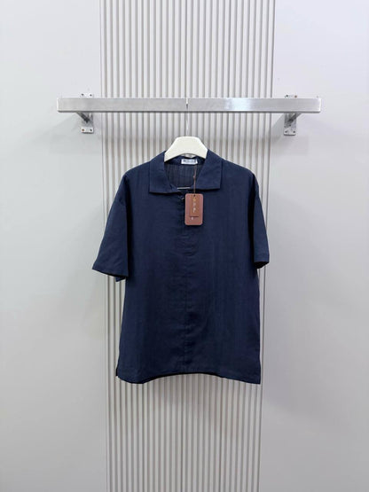 Loro Piana Short Sleeve Shirt - Dark Blue