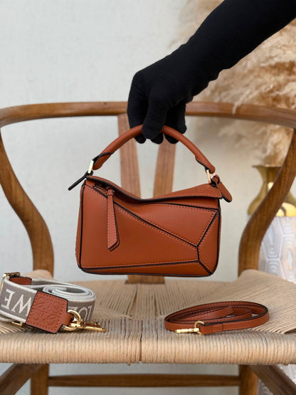 Loewe Handbag Geometric Puzzle - Brown